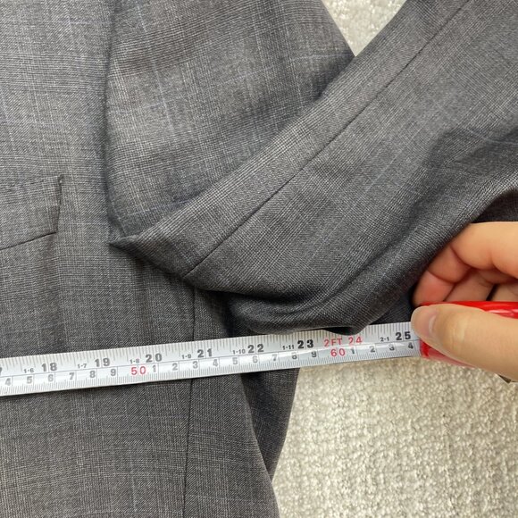 Samuelsohn SB GreenWich Super 120's Mens Grey Check 2 Piece Suit Size 44-48 Tall - Picture 4 of 16